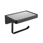 Zinc alloy+201SS Matte black Paper Holder With Shelf 8208B