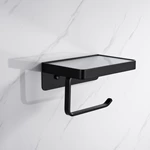 Zinc alloy+201SS Matte black Paper Holder With Shelf 8208B