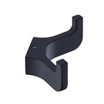 Zinc Alloy Matte Black Robe Hook Double 6503B