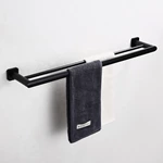 Bathroom Matte Black 36' Towel Bar Double 9012