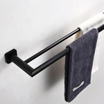 Bathroom Matte Black 36' Towel Bar Double 9012