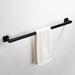 Matte Black Brass Bathroom Towel Bar 24' Single 9011