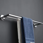 Polished chrome 304 Stainless Steel Towel Rail Double 1412