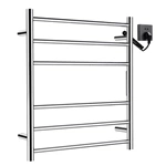 Polished Chrome Stainless Steel Heated Towel Rack 6 Bar