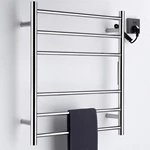 Polished Chrome Stainless Steel Heated Towel Rack 6 Bar