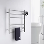 Polished Chrome Stainless Steel Heated Towel Rack 6 Bar