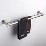 Brass material Brushed Nickel Bathroom Towel Rail Double 9012N