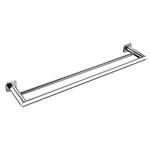 Bathroom Modern Wall-mounted Square Chrome Plated Double Towel Rail