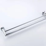 Bathroom Modern Wall-mounted Square Chrome Plated Double Towel Rail