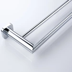 Bathroom Modern Wall-mounted Square Chrome Plated Double Towel Rail