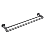 Bathroom Brass Square Bathroom Double Towel Rail Gunmetal