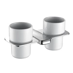 Wall Mounted Bathroom Zinc Alloy Double Tumbler Holder With Chrome 1902CR