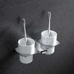 Wall Mounted Bathroom Zinc Alloy Double Tumbler Holder With Chrome 1902CR