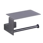 Polished chrome toilet paper holder with cover