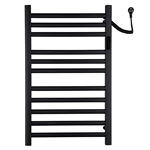 Bathroom Matte Black Square Heated Towel Rail With 11 Bar