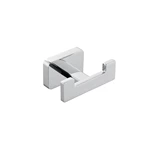 Bathroom chrome double robe hook square