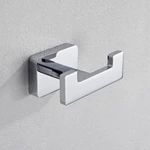 Bathroom chrome double robe hook square