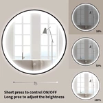 Bathroom Mirror Round With Moisture-proof Backing 1500