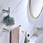 Square Bathroom Hand Towel Rail With Brushed Nickel