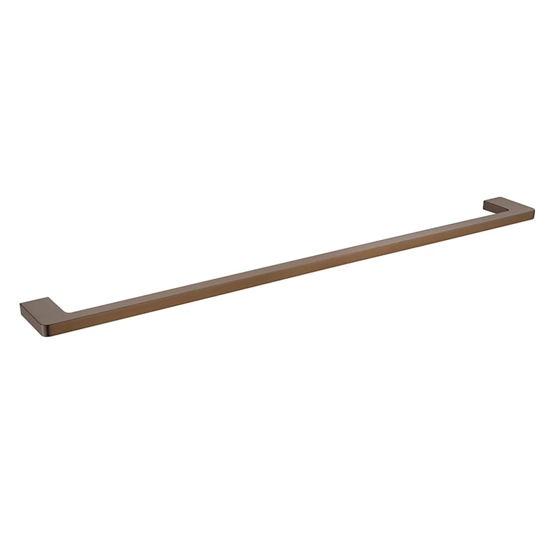 Bathroom brushed brass single towel rail